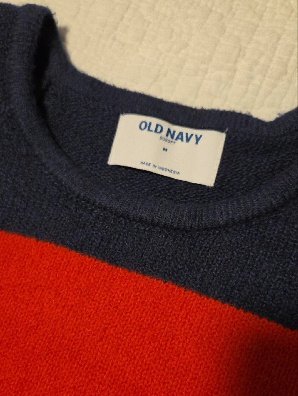 Old Navy SoSoft Red and Navy Stripe Sweater